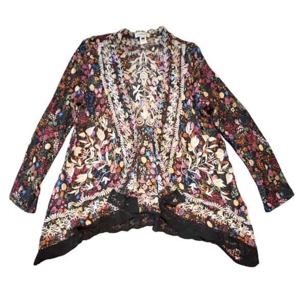 Sundance Garden Serenity Embroidered Kimono Boho Cardigan Wrap M/L - Picture 5 of 10